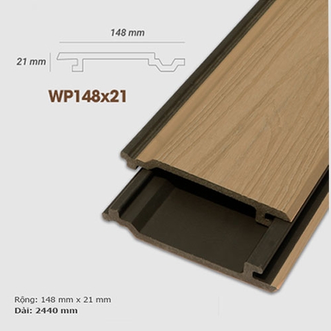 Ốp tường - trần ngoại thất - Ốp tường gỗ UltrAwood WP148x21 - màu Maple