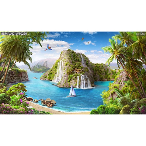 Tranh thác nước - Tranh dán tường thác nước VAD-WT0260