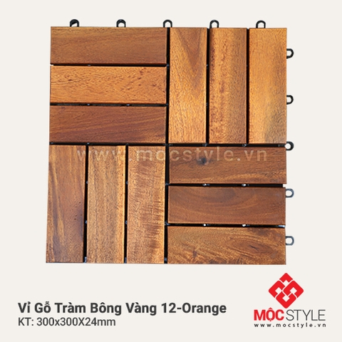 Vỉ gỗ lót sàn ngoài trời - Vỉ gỗ Tràm Bông Vàng 12 Orange