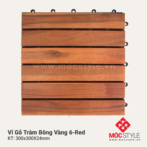 Vỉ gỗ lót sàn ngoài trời - Vỉ gỗ Tràm Bông Vàng 6 Red