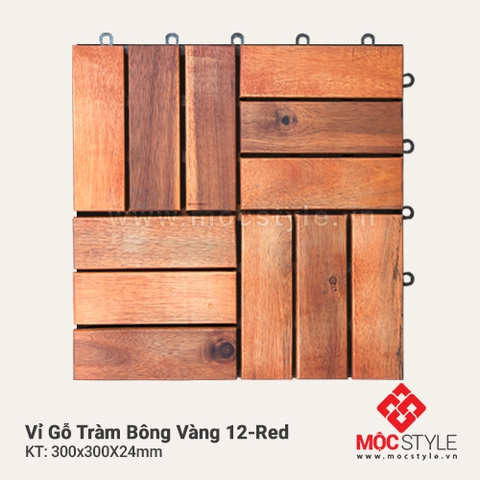 Vỉ gỗ tự nhiên - Vỉ gỗ Tràm Bông Vàng 12 Red