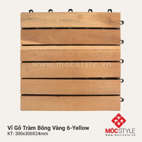 Vỉ gỗ lót sàn ngoài trời - Vỉ gỗ Tràm Bông Vàng 6 Yellow