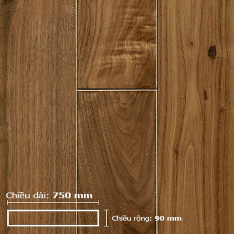 Sàn gỗ tự nhiên - Sàn gỗ Walnut ( Óc chó ) 750mm