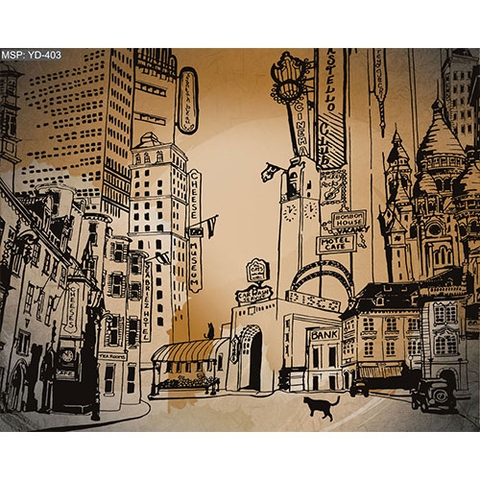 Tranh quán Coffee - Tranh dán tường quán Coffee YD-403