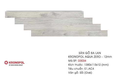 Kronopol Aqua Zero – 12mm - Sàn gỗ Kronopol D3034 12mm