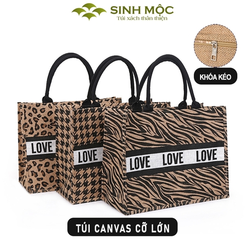 Túi đay cỡ lớn, túi đay to, túi đi làm, túi đựng đồ, Sinh Mộc - M3608