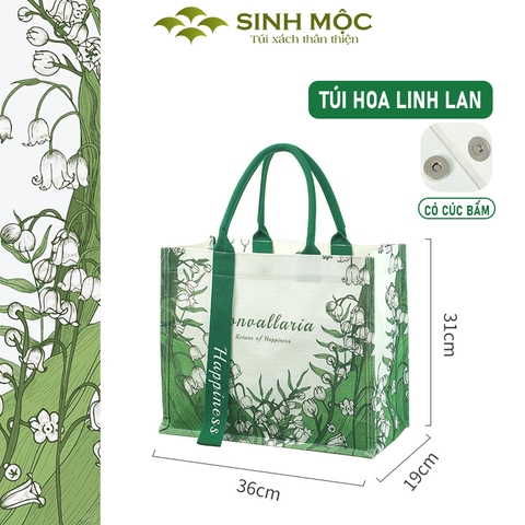 Túi vải, túi du lịch, túi hoa Linh Lan  túi canvas - M3070 (Hoa Linh Lan)