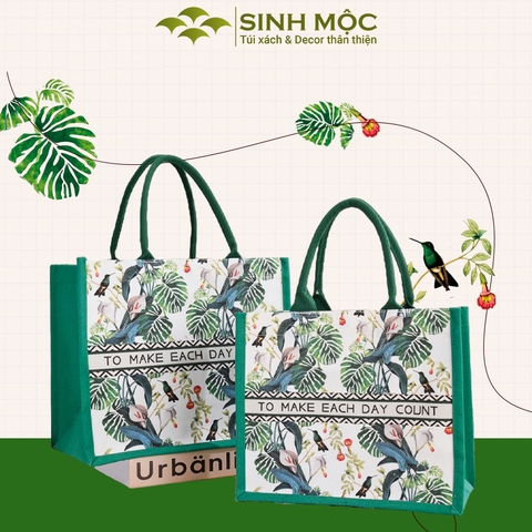 Túi canvas, túi lá xanh, túi tote, túi canvas cỡ lớn - M3047