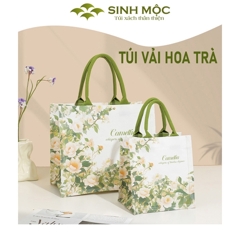Túi vải canvas chống nước hoa trà, túi xách nữ đẹp thời trang đi làm đi chơi – M3002
