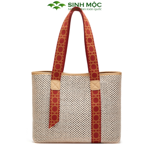 Túi cói quai lệch cao cấp - M3819