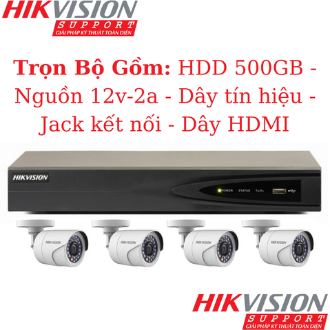 BỘ 4 CAMERA NGOÀI TRỜI CÓ ÂM THANH DS-2CE16D0T-LFS