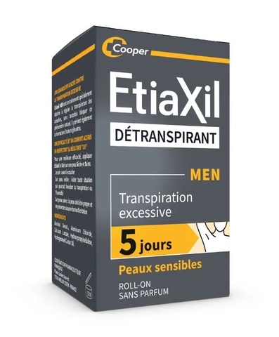 Lăn trị hôi nách EtiaXil Detranspirant dành cho nam (màu đen) 15ml- Pháp