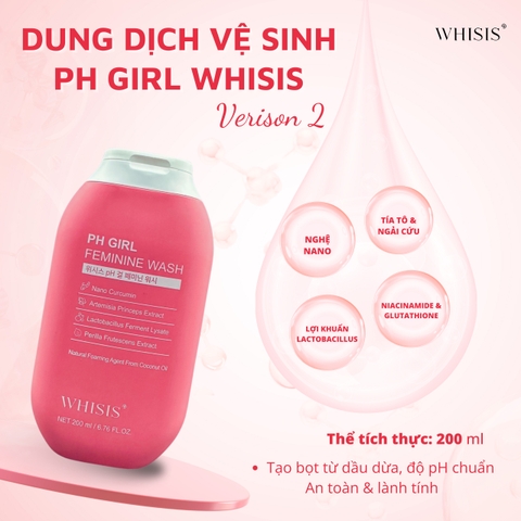 Dung dịch vệ sinh phụ nữ Whisis PH Girl Feminine Wash 200ml