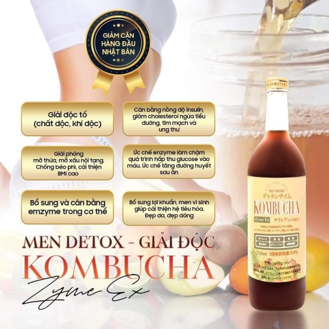 MEN DETOX GIẢM CÂN THẾ HỆ MỚI ORGANIC 100% KOMBUCHA ZYME EX