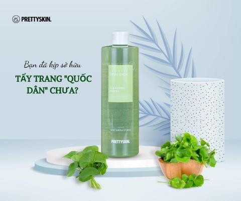 Tẩy trang Rau Má Pretty Skin The Pure Jeju Cica Cleansing Water 500ml