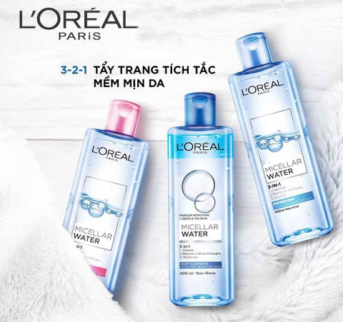 Tẩy trang sạch sâu 3in1 L'Oreal 400ml