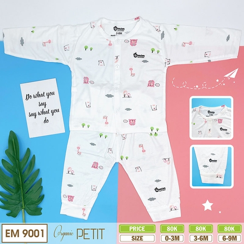 Bộ quần áo dài tay EMOM sợi petit