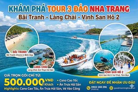 Tour 3 đảo Nha Trang: Bãi Tranh - Làng Chài - Vịnh San Hô 2