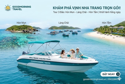 Tour 3 đảo Nha Trang: Hòn Mun - Làng Chài - Hòn Tằm