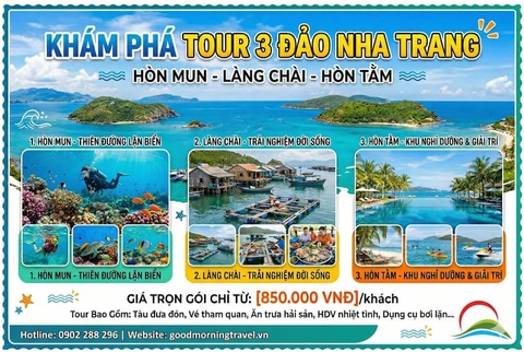 Tour 3 đảo Nha Trang: Hòn Mun - Làng Chài - Hòn Tằm