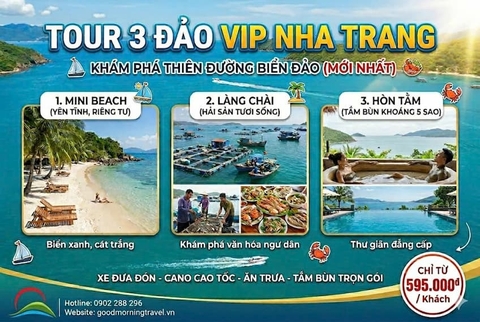 Tour 3 Đảo VIP Nha Trang: Mini Beach - Làng Chài - Hòn Tằm