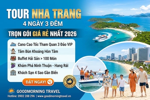 Tour Nha Trang 4 ngày 3 đêm giá rẻ