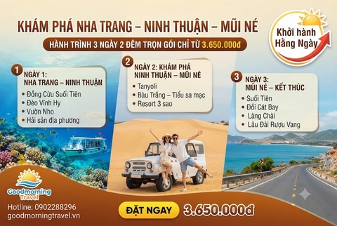 Tour Nha Trang - Mũi Né 3 ngày 2 đêm