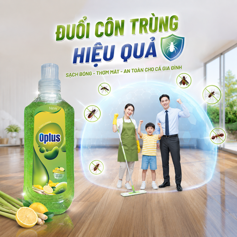 Nước lau sàn Oplus hương sả chanh chai 1kg