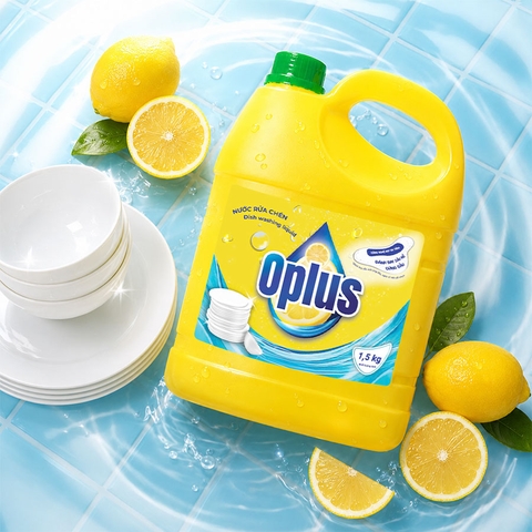 Nước rửa chén Oplus sạch nhanh can 1,5kg