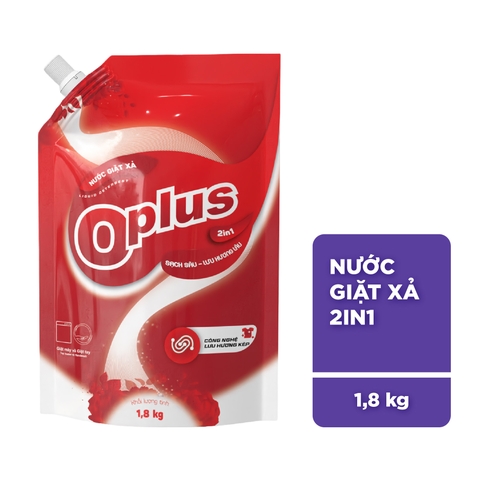 Nước giặt xả Oplus 2in1 lưu hương kép hương hoa Peony 1,8 Kg
