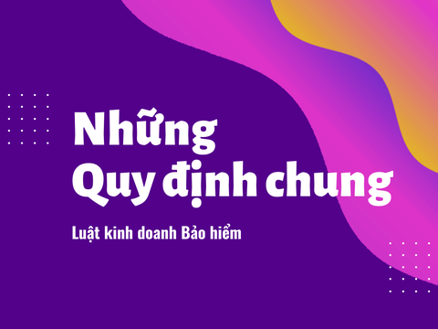 Luật kinh doanh bảo hiểm: những quy định chung