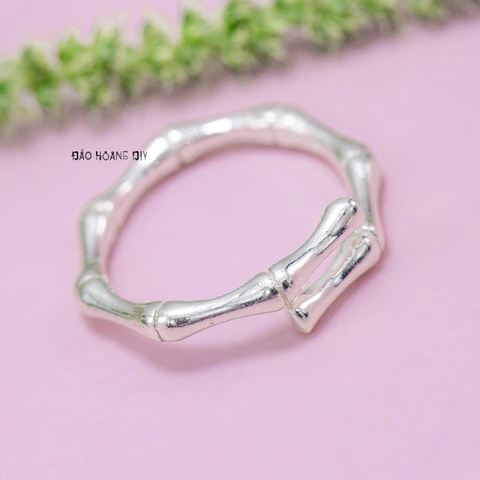 Nhẫn Bạc Cặp Đôi Nam Nữ Hình Cây Trúc Mẫu Nhẫn Mở free size