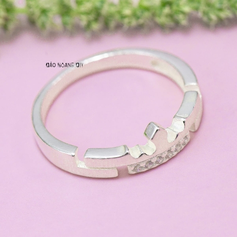 Nhẫn Bạc Cặp Đôi Nam Nữ Đính Đá N2408300007