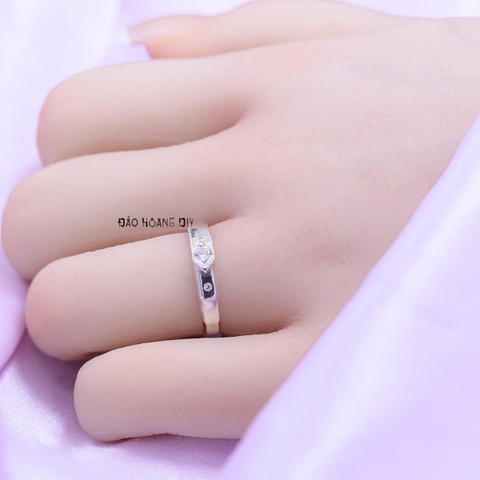 Nhẫn Bạc Cặp Đôi Nam Nữ Đính Đá N2408290024
