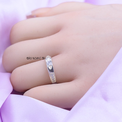 Nhẫn Bạc Cặp Đôi Nam Nữ Đính Đá N2408300010