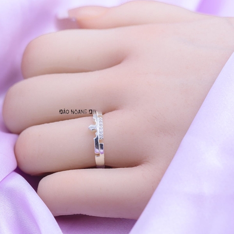 Nhẫn Bạc Cặp Đôi Nam Nữ Đính Đá N2408300007