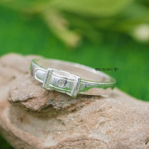 Nhẫn Bạc Cặp Đôi Nam Nữ Hình Dây Nịt Thắt Lưng N2408300028