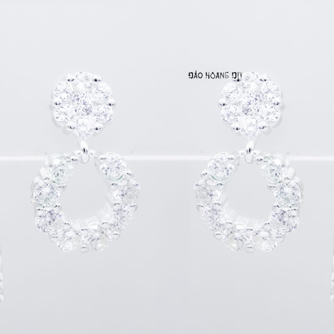 Bông Tai Bạc Nữ Kiểu Nụ S925 Vòng Nguyệt Quế và Hoa H2410240072