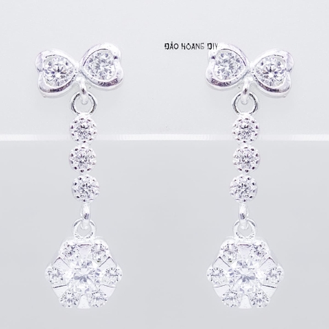 Bông Tai Bạc Nữ Kiểu Nụ S925 Hoa Và Nơ Dễ Thương H2410240069