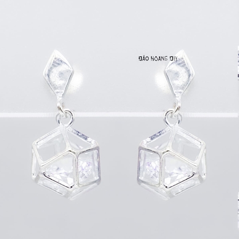 Bông Tai Bạc Nữ Kiểu Nụ S925 Khối Đa Giác Đẹp Xuất Sắc H2410240073