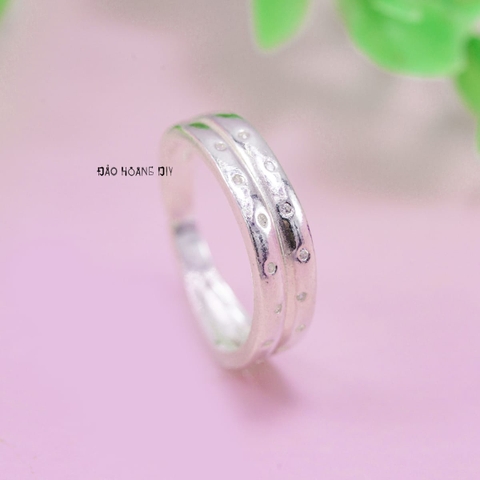 Nhẫn Bạc Cặp Đôi Nam Nữ Kiểu Nhẫn Kép N2408300027