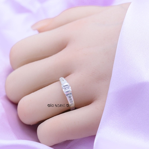 Nhẫn Bạc Cặp Đôi Nam Nữ Đính Đá N2408300009