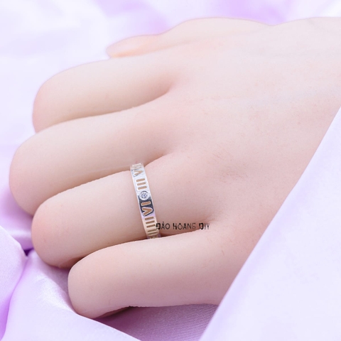 Nhẫn Bạc Cặp Đôi Nam Nữ Khắc Kí Tự Số La Mã N2408290014