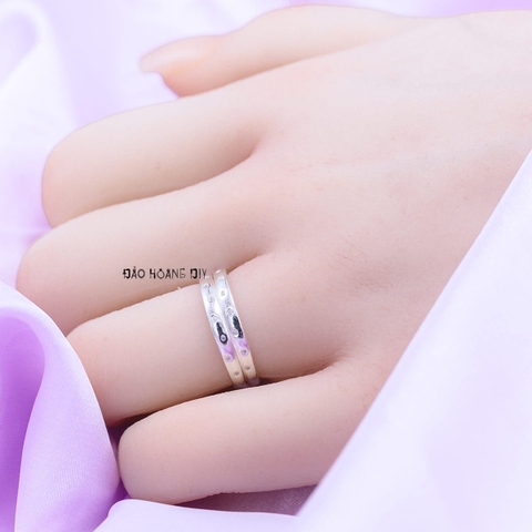 Nhẫn Bạc Cặp Đôi Nam Nữ Kiểu Nhẫn Kép N2408300027