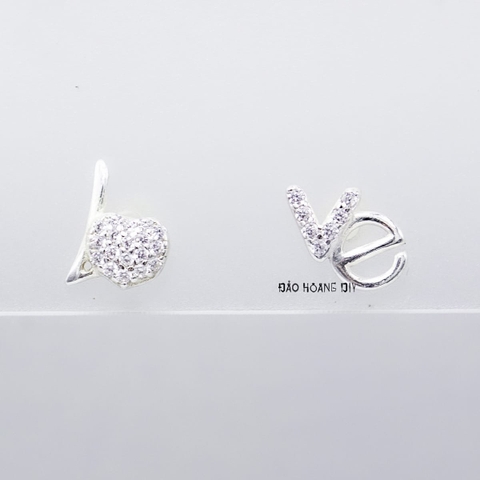 Bông Tai Bạc Nữ S925 Kiểu Nụ Chữ Love Dễ Thương H2410220080