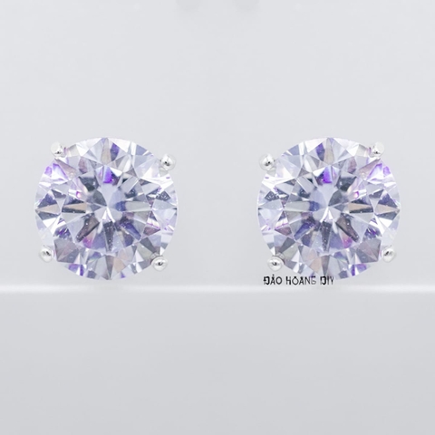 Bông Tai Bạc Nữ Kiểu Nụ Chốt Vặn Đá 9 Ly SangTrọng Cuốn Hút H2410230087