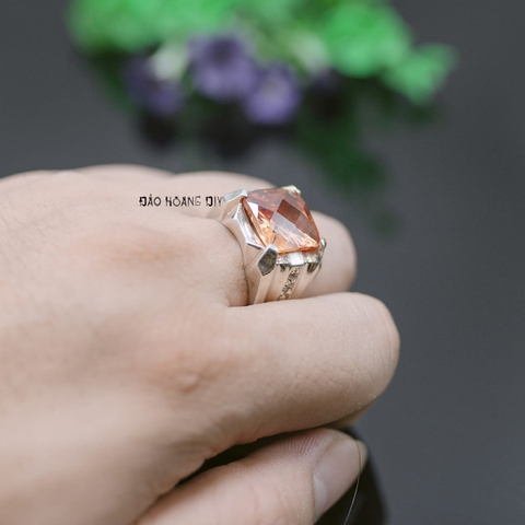 Nhẫn Bạc Nam Phong Thủy Đá Da Cam N2408200007