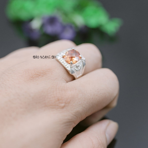 Nhẫn Bạc Nam Phong Thủy Đá Da Cam N2408200008