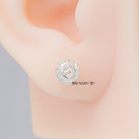 Bông Tai Bạc Nữ  Kiểu Nụ Quả Cầu Kim Tiền Tài Lộc May Mắn H2410220110