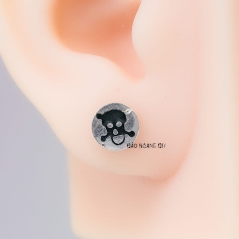 Bông Tai Bạc Nữ  Kiểu Nụ Hình Đầu Lâu Cho Cô Nàng Cá Tính H2410220102